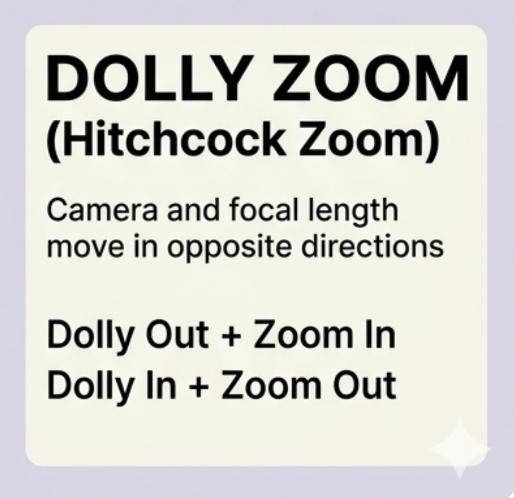 Dolly zoom camera movement example