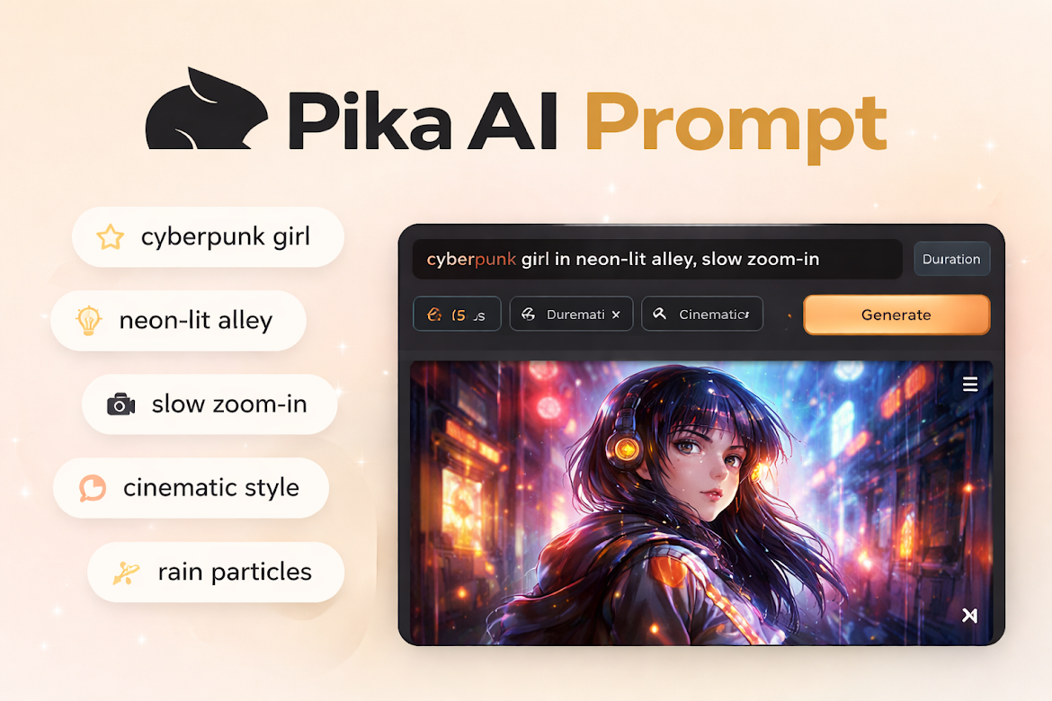 Pika Agents AI creative interface showing the multi-model conversational agent for video, image, and audio generation